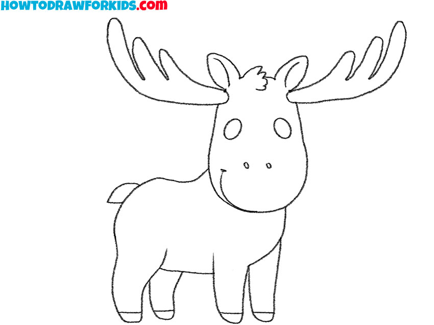 how to draw a moose cute