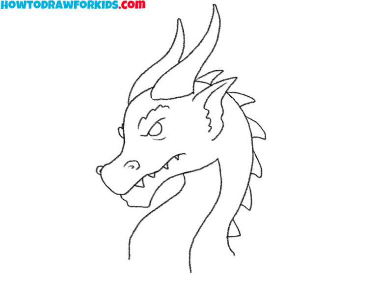 How to Draw a Dragon Head - Easy Drawing Tutorial For Kids
