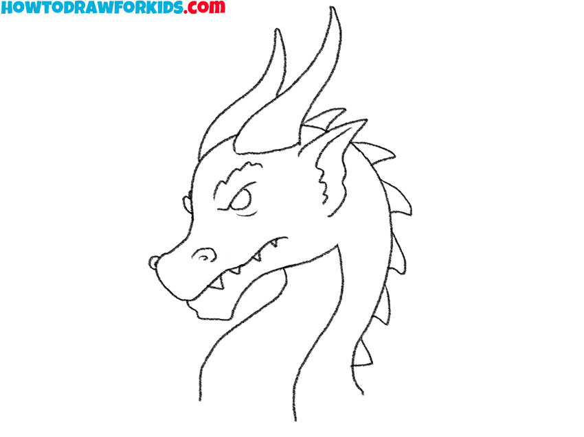 how to draw a realistic dragon head easy
