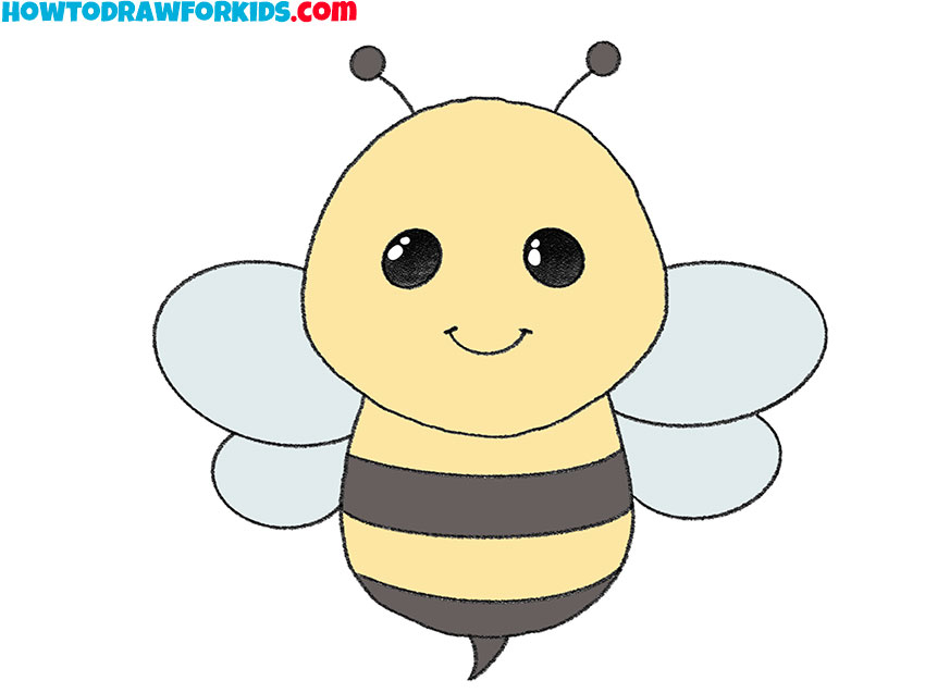 How To Draw A Cute Bee In 2020 Drawing For Kids Cute Bee Bees For Kids ...