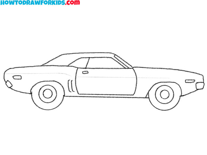 How to Draw a Dodge Challenger - Easy Drawing Tutorial For Kids