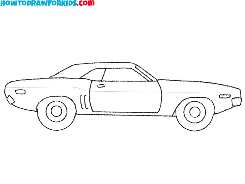 simple dodge challenger drawing