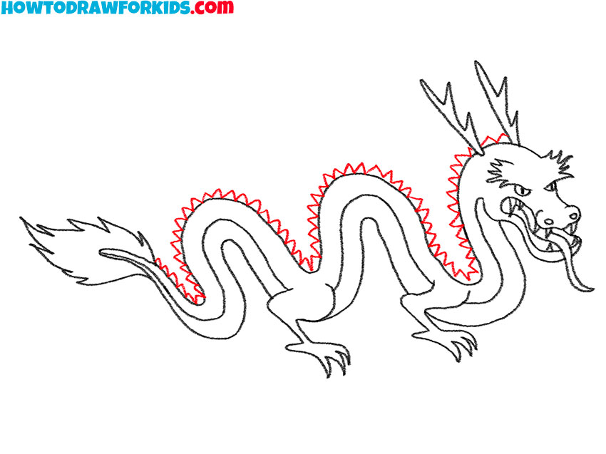 simple japanese dragon drawing