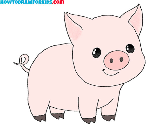 How to Draw a Baby Pig - Easy Drawing Tutorial For Kids