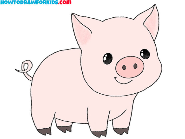 How to Draw a Baby Pig Easy Drawing Tutorial For Kids