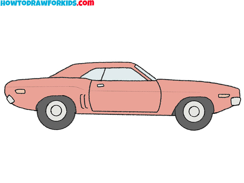 cartoon dodge challenger drawing