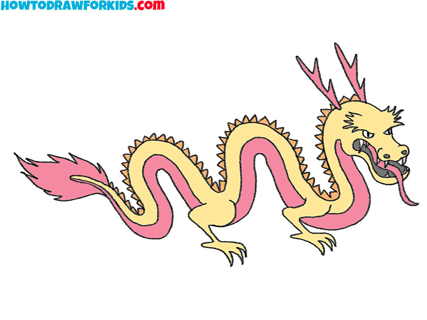 cartoon japanese dragon drawing