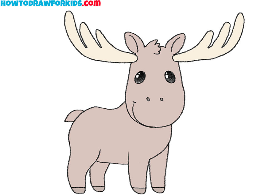 cartoon moose drawing lesson