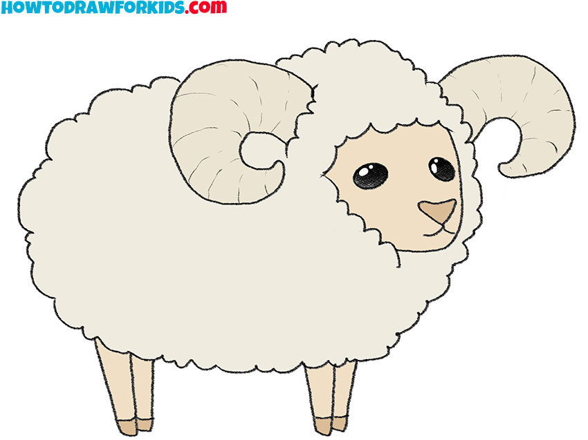 How to Draw a Ram - Easy Drawing Tutorial For Kids
