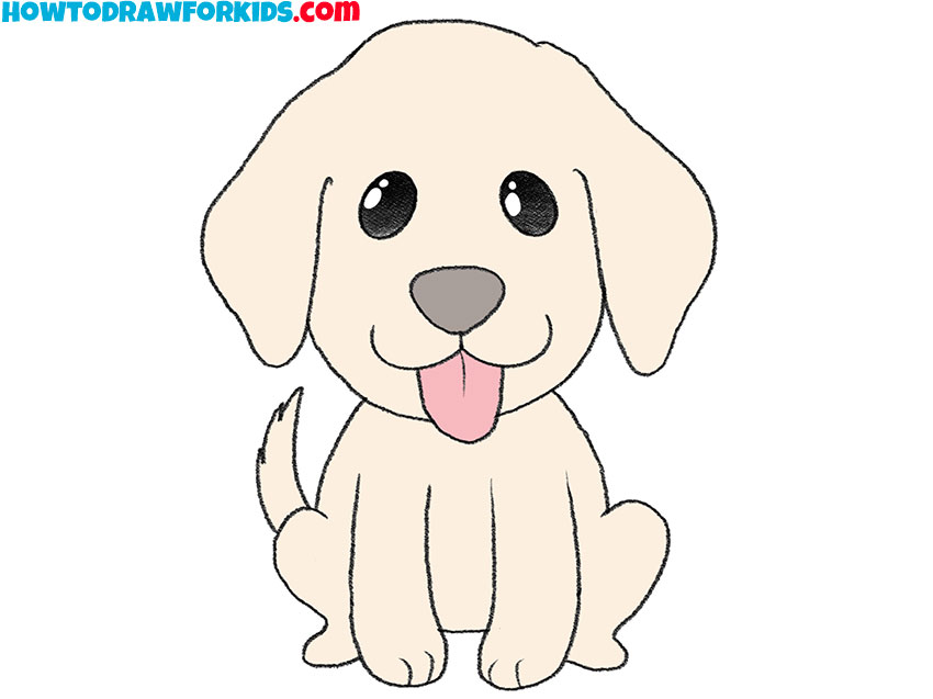 Premium Vector | Drawing cartoon character domestic dog, step by step  tutorial. vector eps 10
