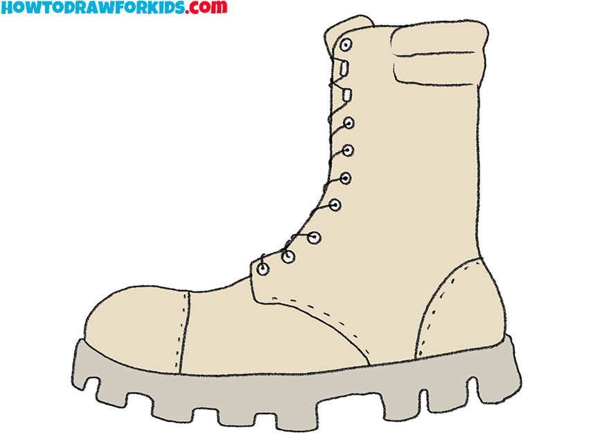 How to Draw Combat Boots Easy Drawing Tutorial For Kids