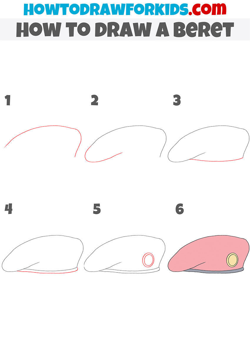 how to draw a beret step by step