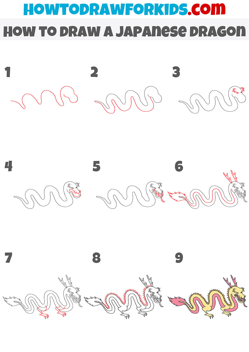 how to draw a japanese dragon step by step