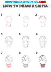 How to Draw a Santa Step by Step - Drawing Tutorial For Kids