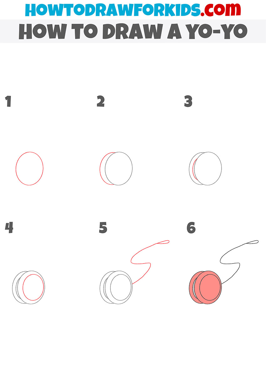 how to draw a yo-yo step by step