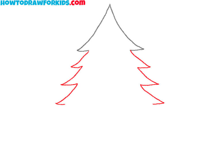 How to Draw an Evergreen Tree Easy Drawing Tutorial For Kids
