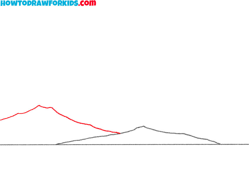 how to draw a realistic mountain range