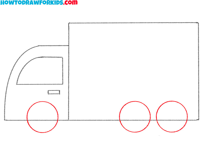how to draw a big truck easy