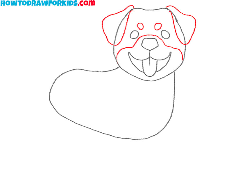 how to draw a rottweiler puppy easy