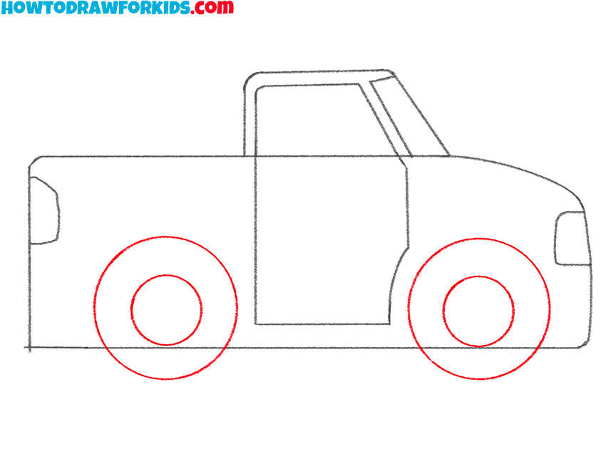 how to draw an easy pick up truck