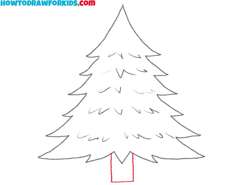 evergreen tree drawing tutorial