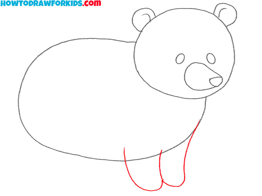 how to draw a black bear cute