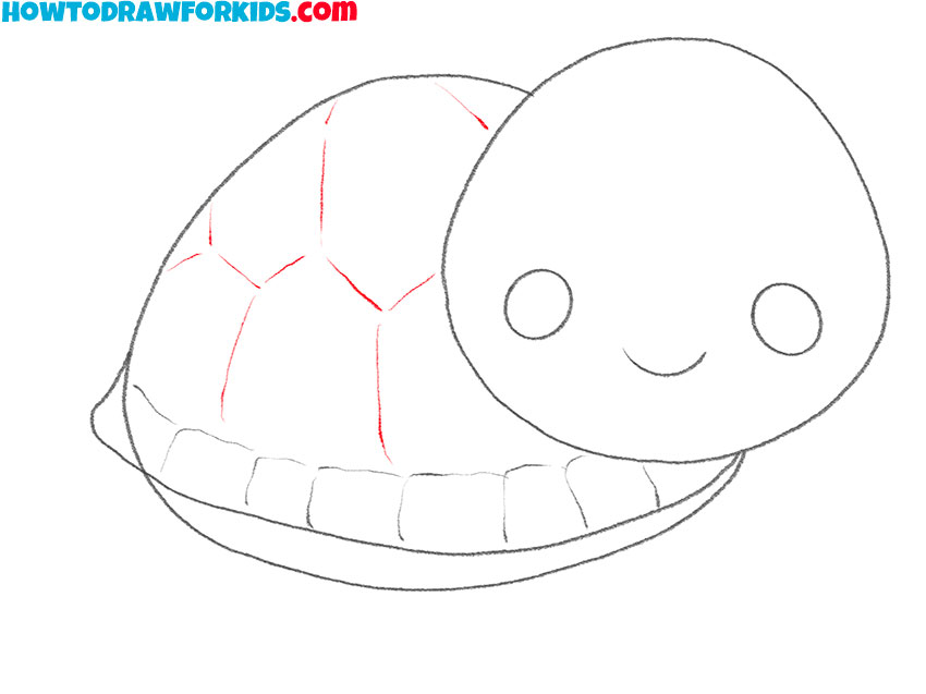 how to draw a cute turtle easy