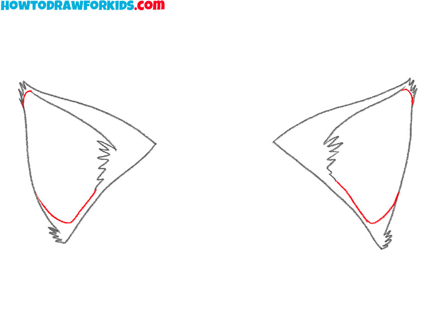 how to draw wolf ears