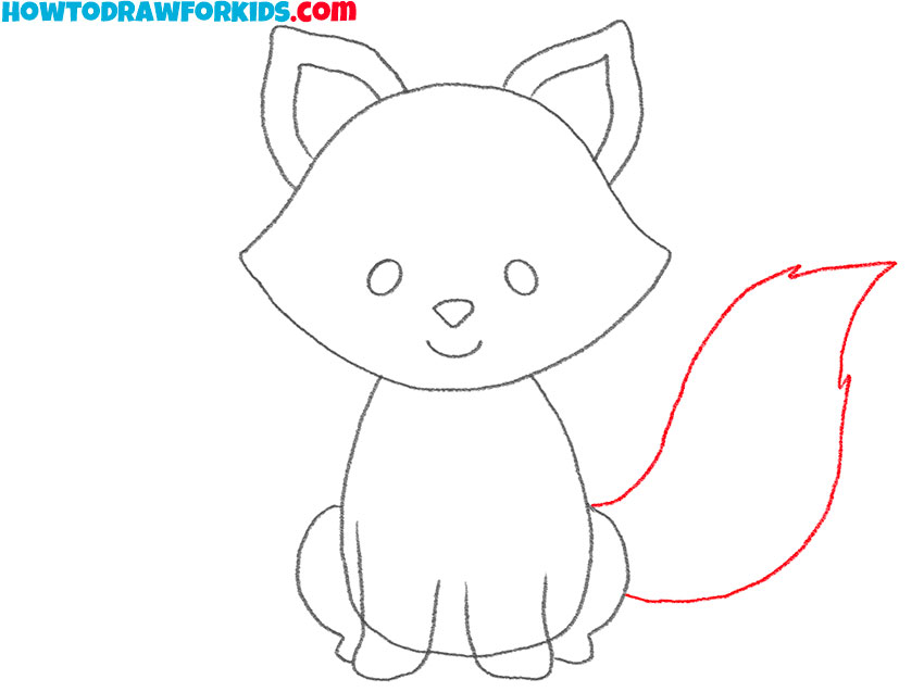 how to draw a baby cartoon fox