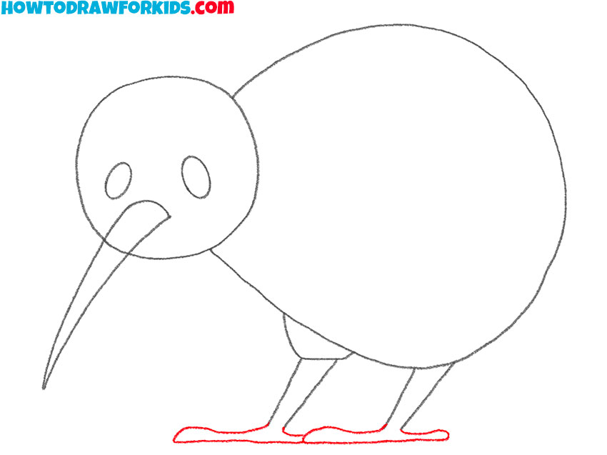 how to draw a cartoon kiwi bird