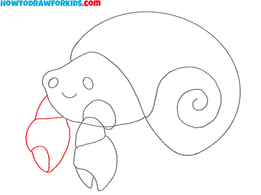 how to draw a hermit crab for kids