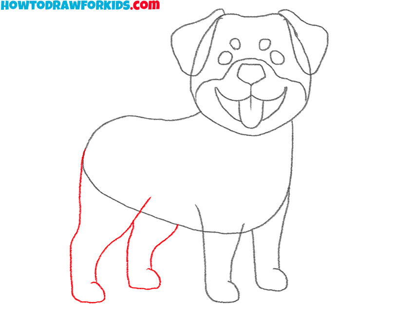 how to draw a rottweiler easy