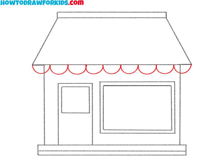 how to draw a shop for kindergarten