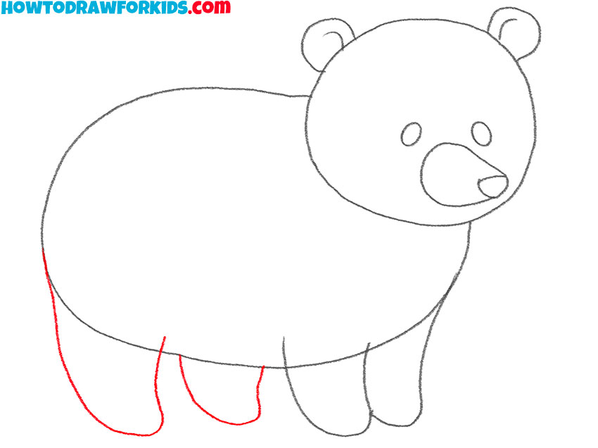 how to draw a simple black bear