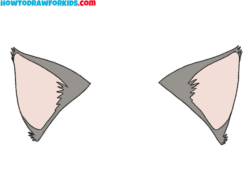 how to draw wolf ears