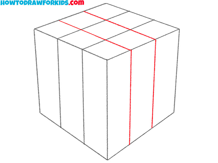 cartoon rubik's cube drawing