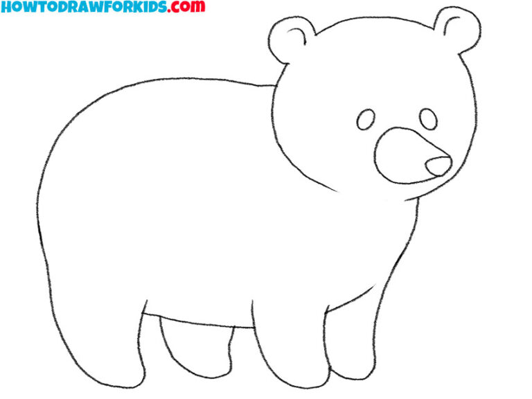 How to Draw a Black Bear Easy Drawing Tutorial For Kids