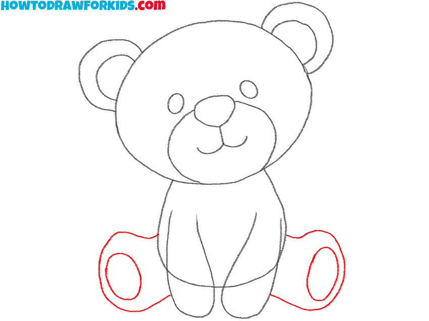 how to draw a cartoon teddy bear