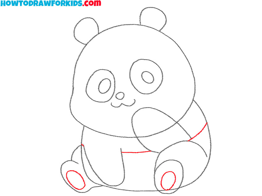 how to draw a cute baby panda easy