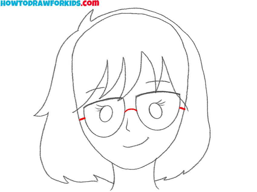 how to draw a cute girl with glasses