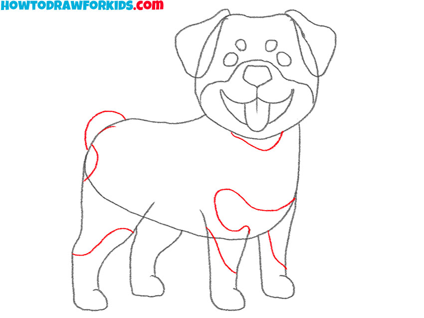 how to draw a cute rottweiler