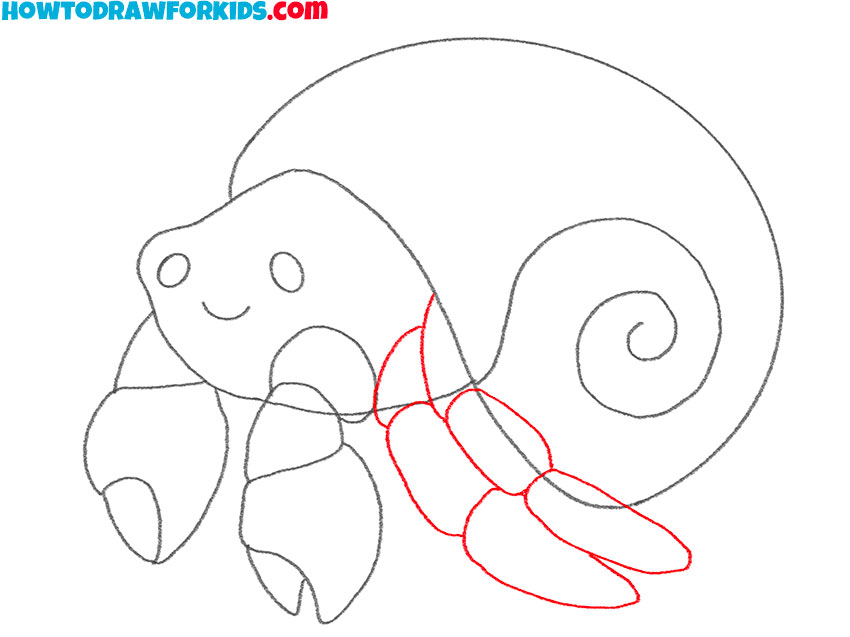 how to draw a hermit crab for beginners