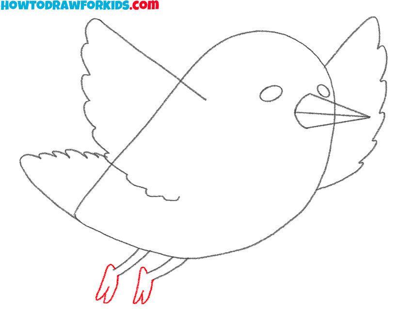 how to draw a small cartoon bird