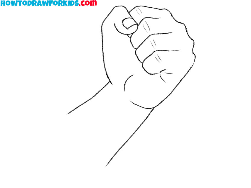 simple clenched fist drawing