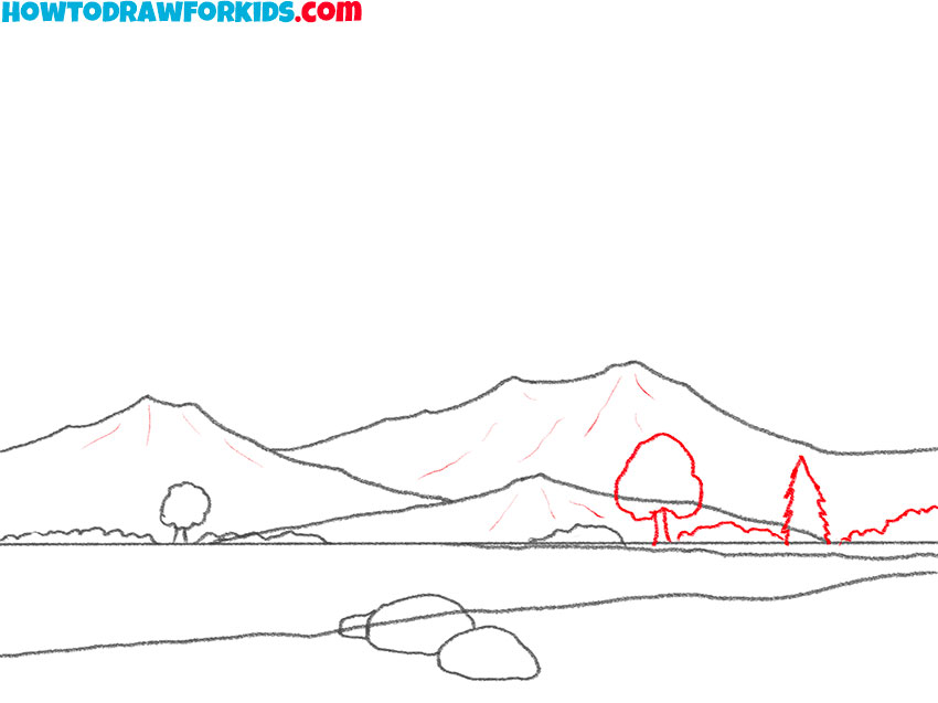 simple mountain range drawing
