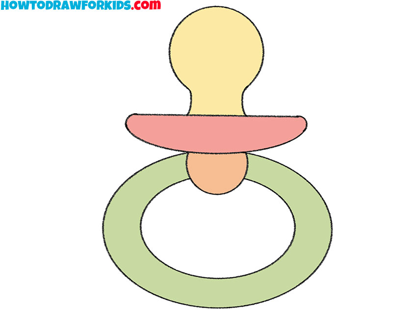 simple pacifier drawing for kids