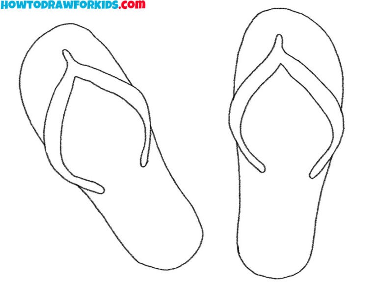 How to Draw Sandals - Easy Drawing Tutorial For Kids