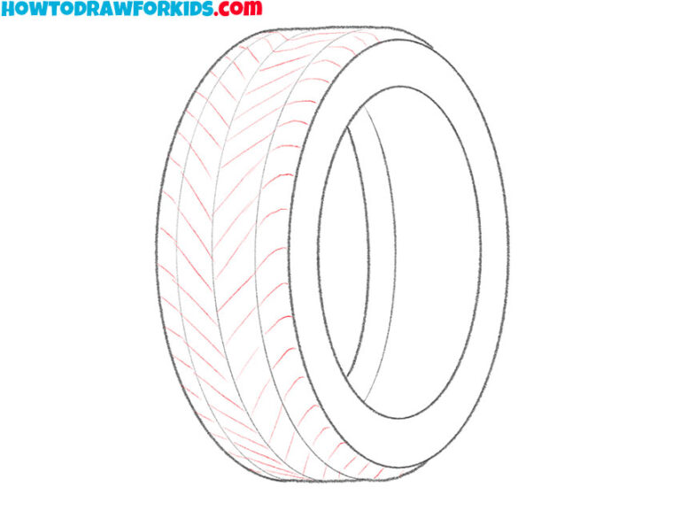 How to Draw a Tire Easy Drawing Tutorial For Kids