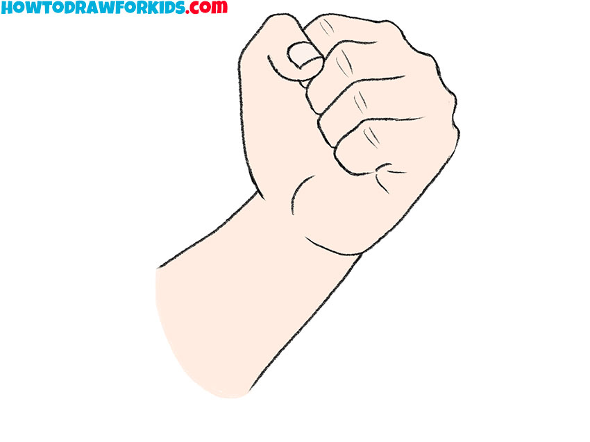  easy and cartoon clenched fist drawing for kids