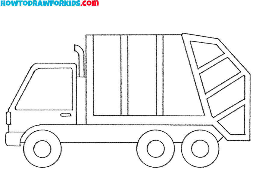 garbage truck drawing lesson